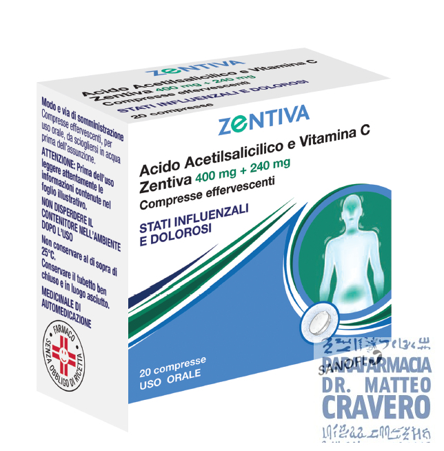 Acido Acetilsalicilico Vitamina C 20 compresse effervescenti 