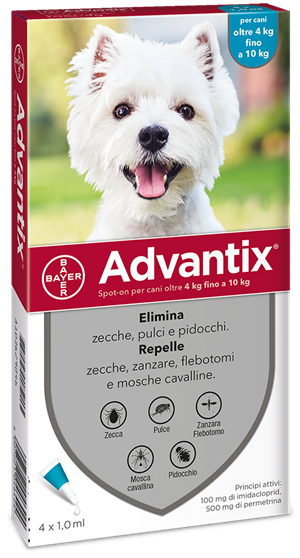 ADVANTIX SPOT ON 4 PIPETTE 1ML 4-10 kg