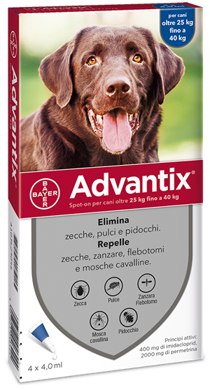 ADVANTIX SPOT ON 4 PIPETTE 25-40KG