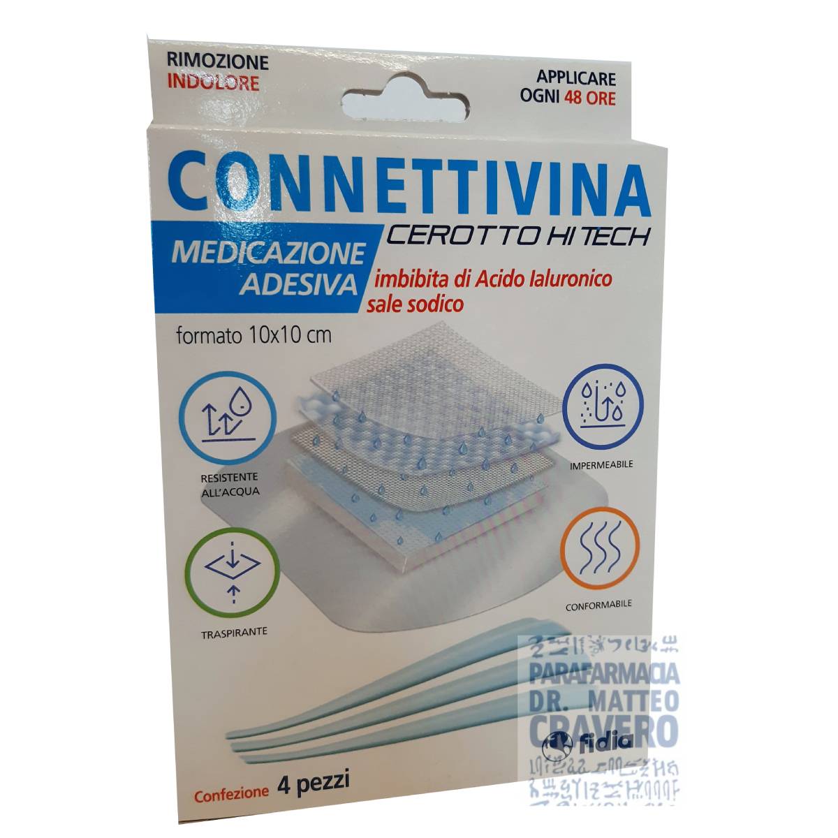 Connettivina cerotto HI tech 10x10 cm 4 pezzi