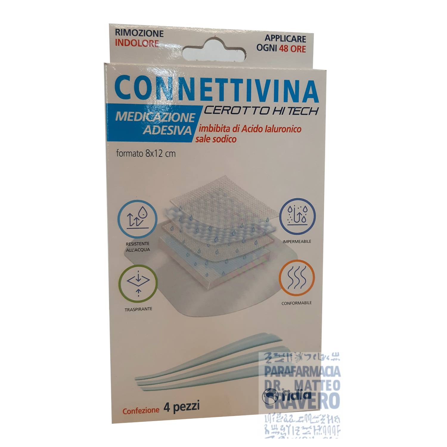 Connettivina cerotto HI tech 8x12 cm 4 pezzi