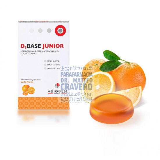 D3Base Junior 30 caramelle gusto arancia