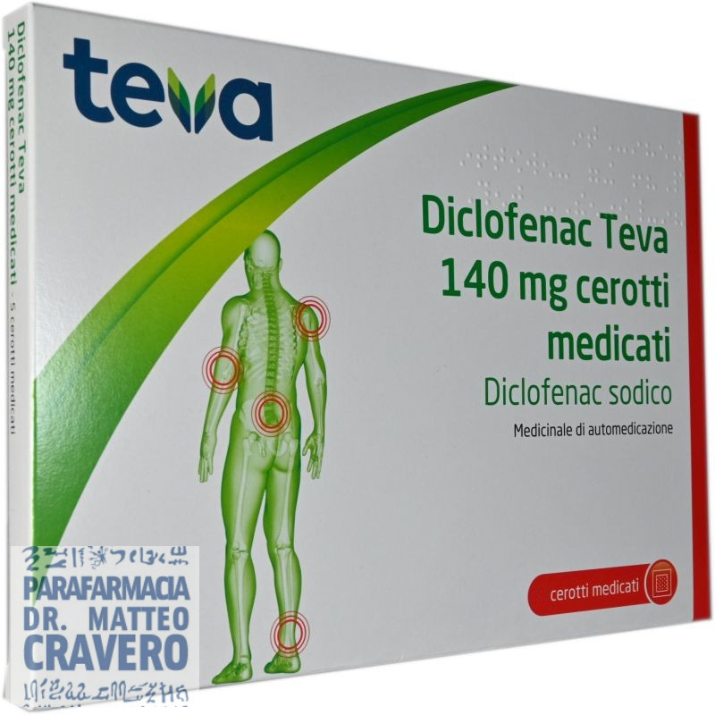 DICLOFENAC Teva 5 cerotti medicali 140mg