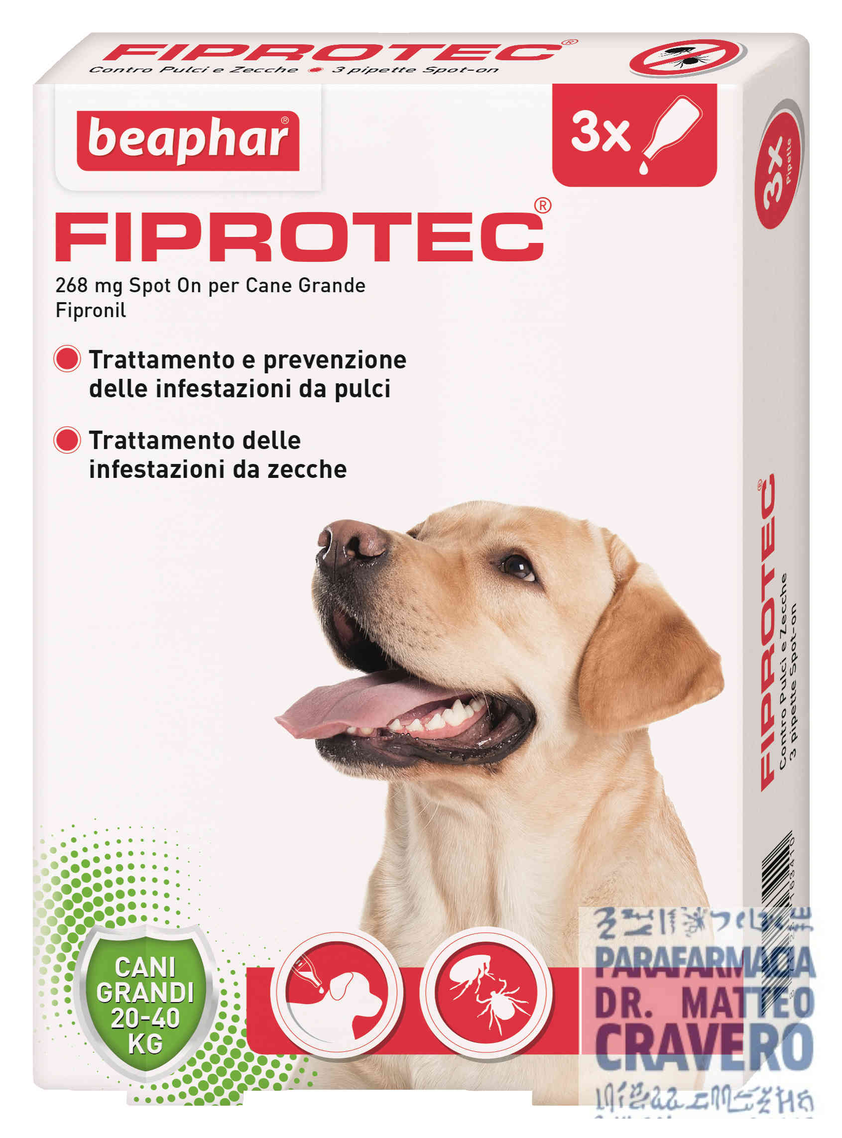Fiprotec 3 Pipette 20-40 Kg Cani