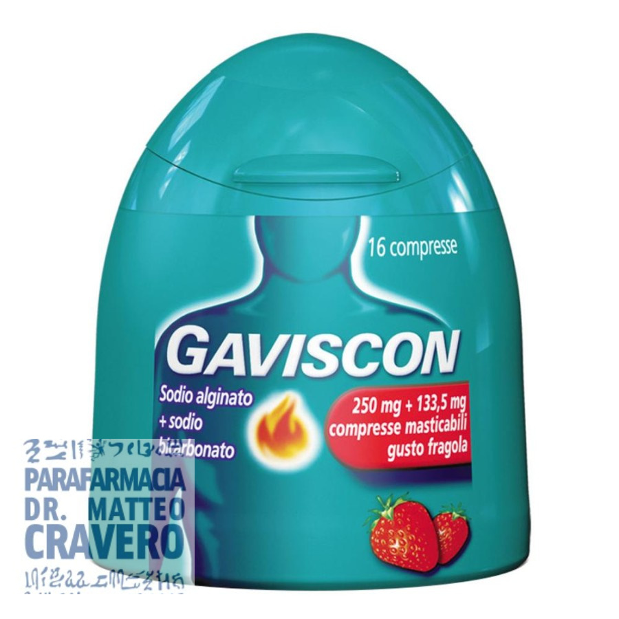 GAVISCON 16 COMPRESSE 250+133,5MG GUSTO FRAGOLA