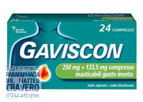 GAVISCON 24 Compresse menta 250+133,5mg