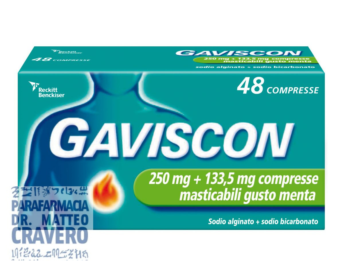 GAVISCON 48 Compresse menta 250+133,5mg