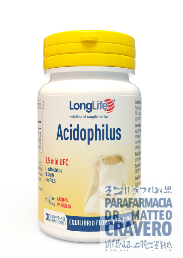 Longlife Acidophilus 30 compresse masticabili