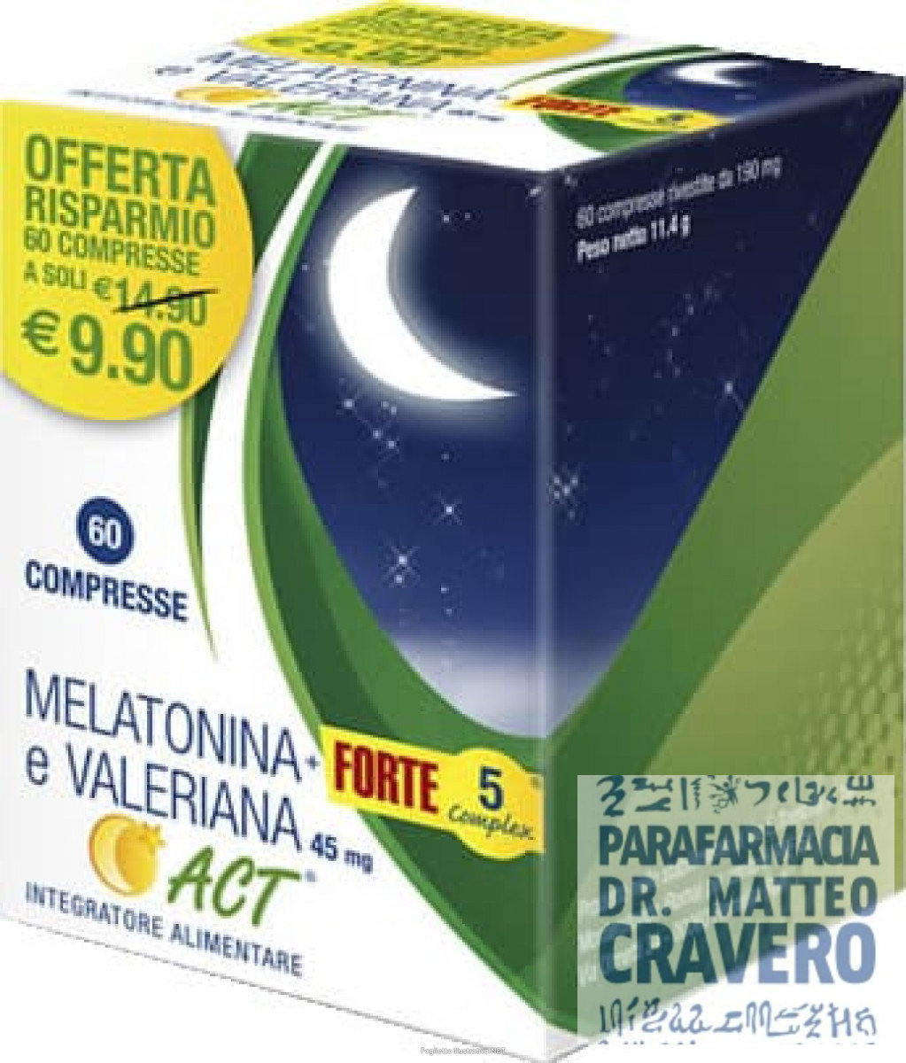MELATONINA ACT 1MG + VALERIANA FORTE 60 COPRESSE