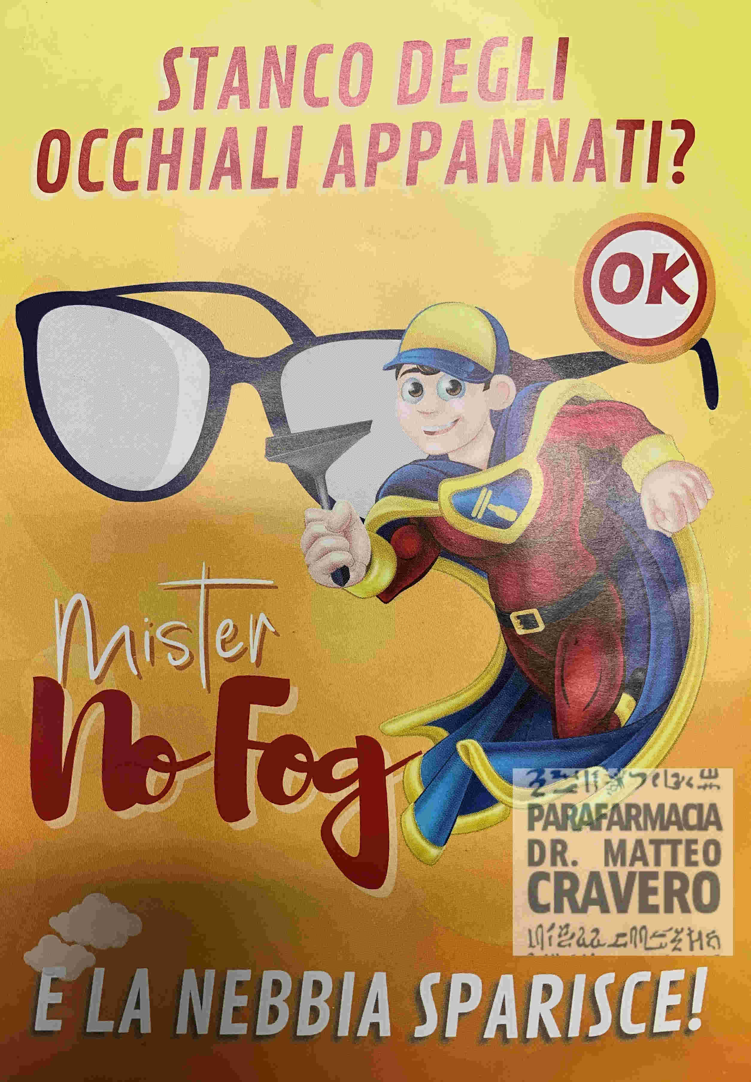 Mister No-fog Microfibra Panno € 7,90 prezzo Parafarmacia Cravero