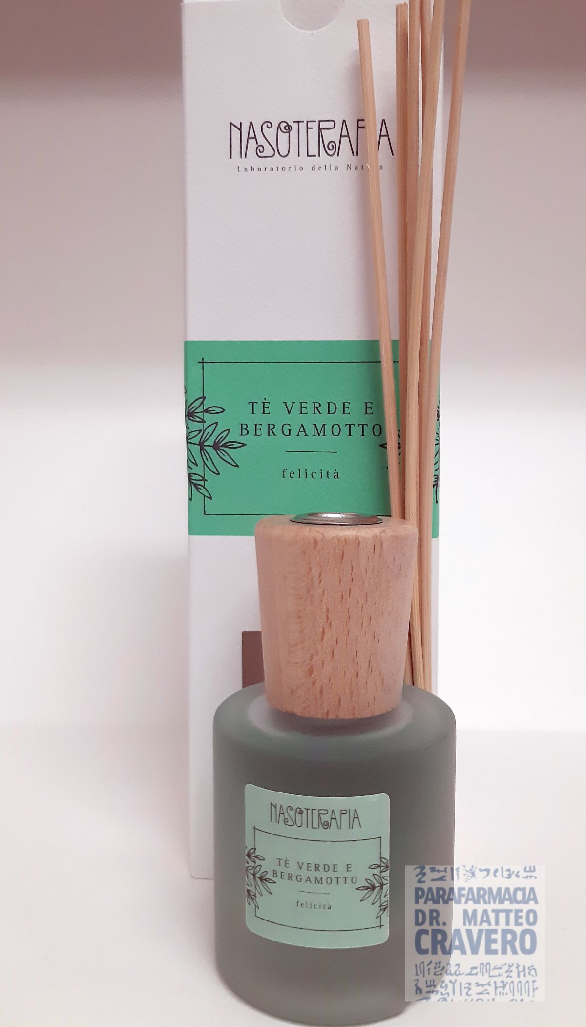 Nasoterapia Diffusore con bastoncini Té verde e Bergamotto