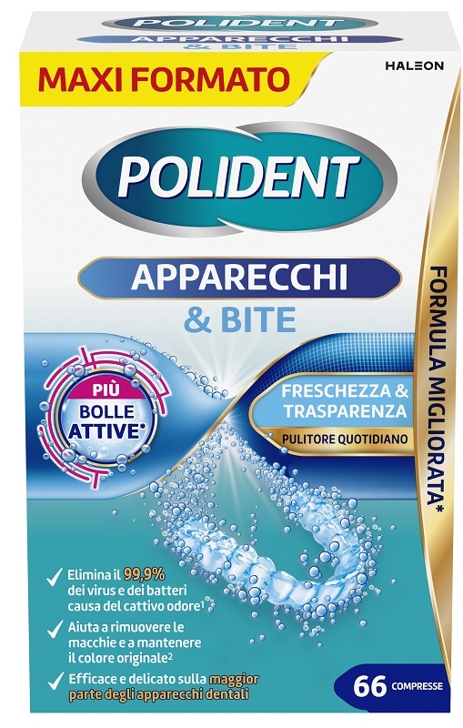 POLIDENT APPARECCHI & BITE 66 COMPRESSE