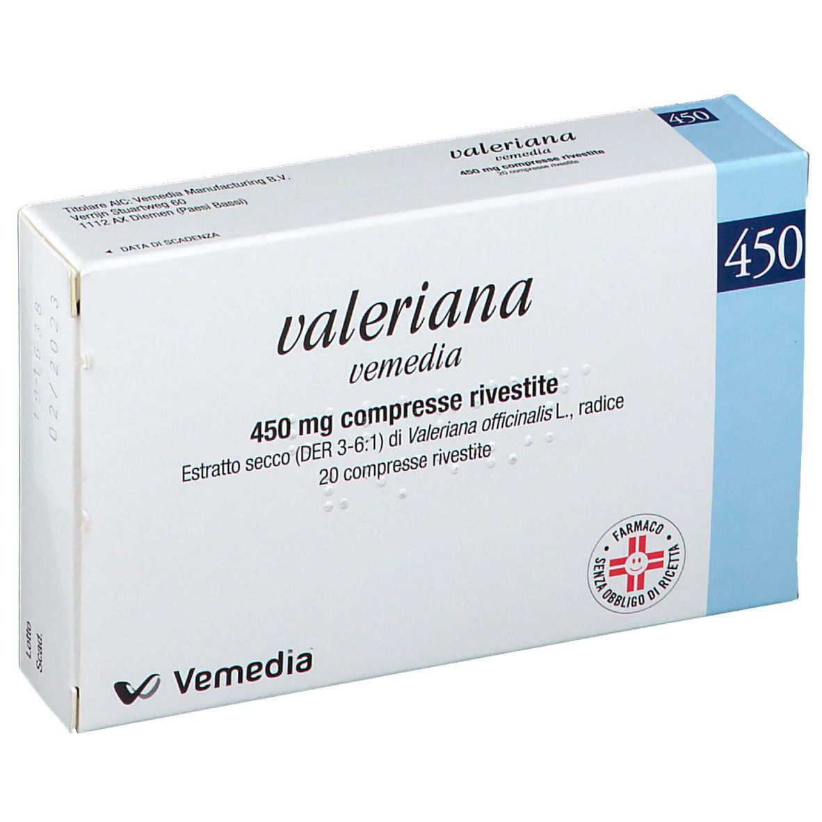 VALERIANA VEMEDIA 20 COMPRESSE RIVESTITE 450