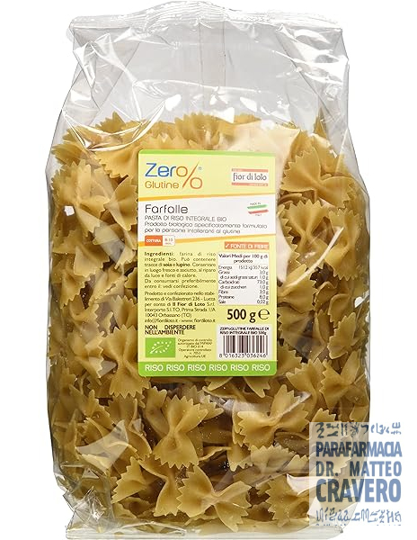 ZER% GLUTINE FARFALLE RISO INTEGRALE 500 grammi