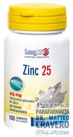 Longlife Zinc 25mg 100 compresse