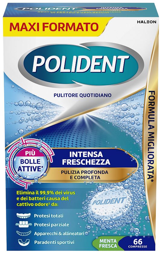 POLIDENT PULITORE TRIPLA FRESCHEZZA 66 COMPRRESSE